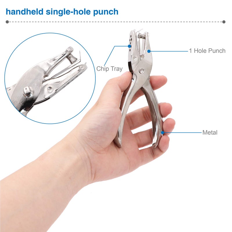 Jeemitery 1/8 Inch Small Mini Tiny Shaped Circle Metal Single Handheld Hole Paper Punch Punchers with 8 Sheet Punch Capacity for Tags Clothing Ticket - Image 5